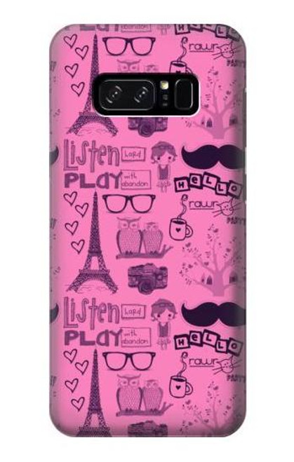 S2885 Paris Pink Hülle Schutzhülle Taschen für Note 8 Samsung Galaxy Note8