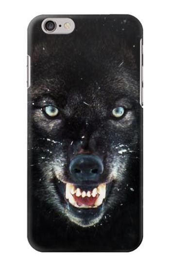S2823 Black Wolf Blue Eyes Face Hülle Schutzhülle Taschen für iPhone 6 6S