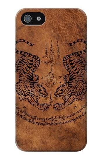 S3209 Sak Yant Twin Tiger Hülle Schutzhülle Taschen für iPhone 5 5S SE