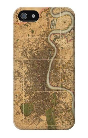 S3230 Vintage Map of London Hülle Schutzhülle Taschen für iPhone 5 5S SE