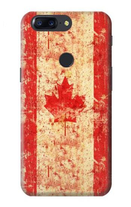S1603 Canada Flag Old Vintage Hülle Schutzhülle Taschen für OnePlus 5T