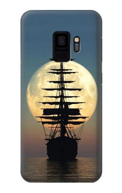 S2897 Pirate Ship Moon Night Hülle Schutzhülle Taschen für Samsung Galaxy S9