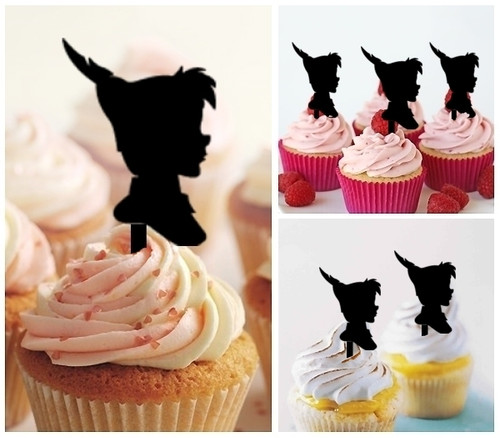 TA0026 Peter Pan Kuchenaufsätze Hochzeit Geburtsta Acryl Cupcake Kuchen Topper für Kuchen Party Dekor 10 Stück