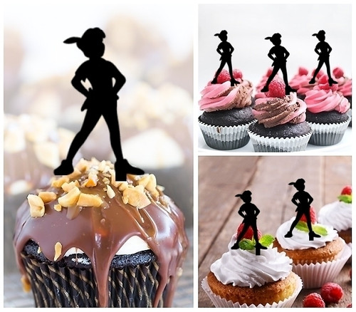 TA0027 Peter Pan Kuchenaufsätze Hochzeit Geburtsta Acryl Cupcake Kuchen Topper für Kuchen Party Dekor 10 Stück