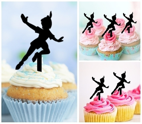 TA0028 Peter Pan Kuchenaufsätze Hochzeit Geburtsta Acryl Cupcake Kuchen Topper für Kuchen Party Dekor 10 Stück