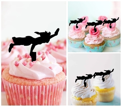 TA0233 Peter Pan Kuchenaufsätze Hochzeit Geburtsta Acryl Cupcake Kuchen Topper für Kuchen Party Dekor 10 Stück