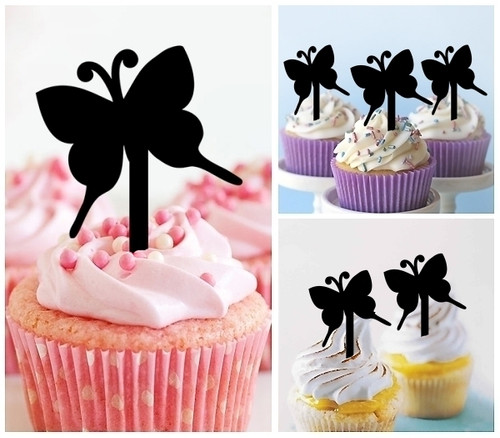 TA0279 Butterfly Kuchenaufsätze Hochzeit Geburtsta Acryl Cupcake Kuchen Topper für Kuchen Party Dekor 10 Stück