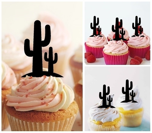 TA0320 Cactus Kuchenaufsätze Hochzeit Geburtsta Acryl Cupcake Kuchen Topper für Kuchen Party Dekor 10 Stück