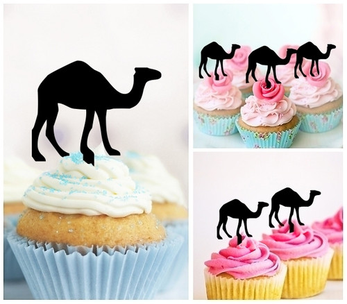 TA0321 Camel Kuchenaufsätze Hochzeit Geburtsta Acryl Cupcake Kuchen Topper für Kuchen Party Dekor 10 Stück