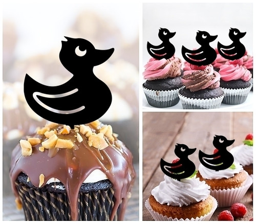 TA0467 Duck Kuchenaufsätze Hochzeit Geburtsta Acryl Cupcake Kuchen Topper für Kuchen Party Dekor 10 Stück