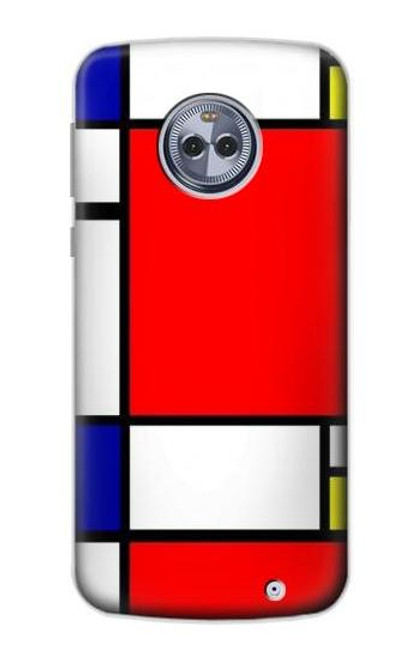 S0157 Composition Red Blue Yellow Hülle Schutzhülle Taschen für Motorola Moto X4