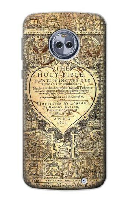 S0330 Bible Page Hülle Schutzhülle Taschen für Motorola Moto X4