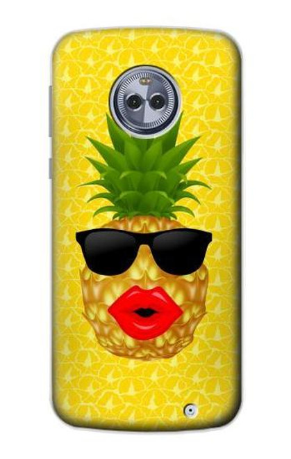 S2443 Funny Pineapple Sunglasses Kiss Hülle Schutzhülle Taschen für Motorola Moto X4