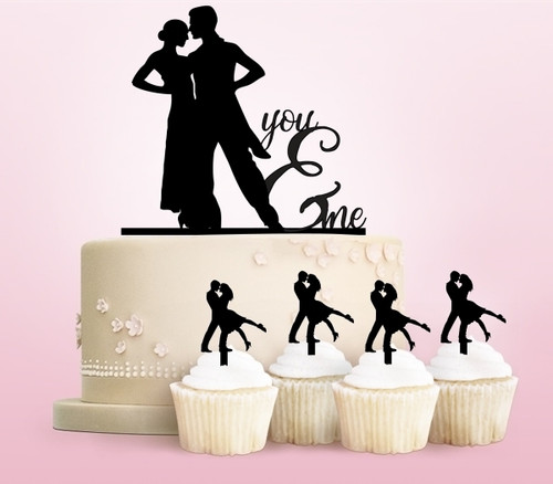 TC0033 Couple Partner Dance You and Me Kuchenaufsätze Hochzeit Geburtsta Acryl Cupcake Kuchen Topper für Kuchen Party Dekor 11 Stück