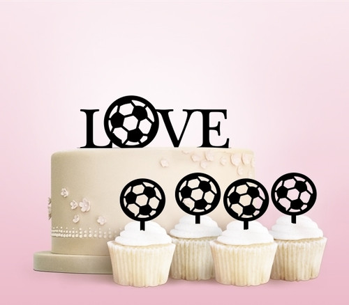 TC0039 Love Football Kuchenaufsätze Hochzeit Geburtsta Acryl Cupcake Kuchen Topper für Kuchen Party Dekor 11 Stück