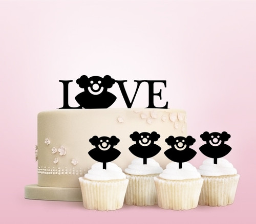 TC0081 Love Bozo Circus Kuchenaufsätze Hochzeit Geburtsta Acryl Cupcake Kuchen Topper für Kuchen Party Dekor 11 Stück