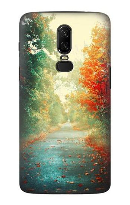 S0913 Road Through The Woods Hülle Schutzhülle Taschen für OnePlus 6