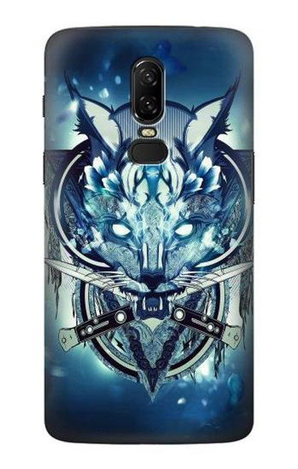 S1135 Wolf with knives Rock Hülle Schutzhülle Taschen für OnePlus 6
