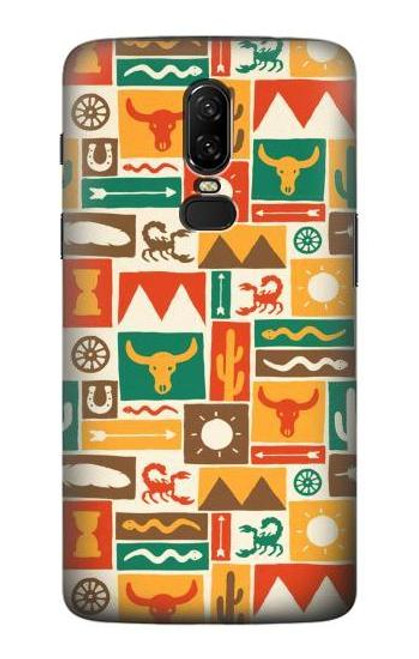 S1873 Western Pattern Hülle Schutzhülle Taschen für OnePlus 6