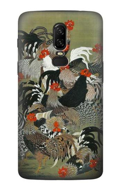 S2699 Ito Jakuchu Rooster Hülle Schutzhülle Taschen für OnePlus 6