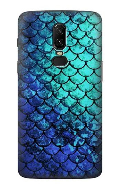 S3047 Green Mermaid Fish Scale Hülle Schutzhülle Taschen für OnePlus 6
