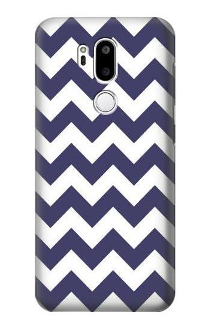 S2345 Navy Blue Shavron Zig Zag Pattern Hülle Schutzhülle Taschen für LG G7 ThinQ