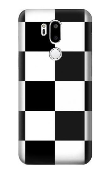 S2492 Black and White Check Hülle Schutzhülle Taschen für LG G7 ThinQ