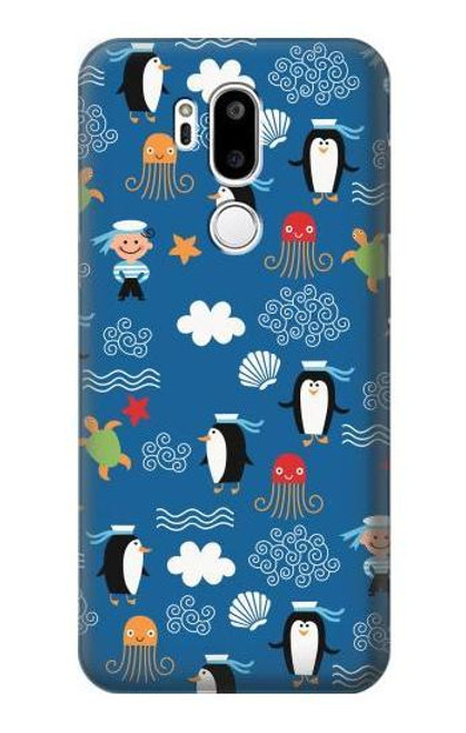 S2572 Marine Penguin Pattern Hülle Schutzhülle Taschen für LG G7 ThinQ