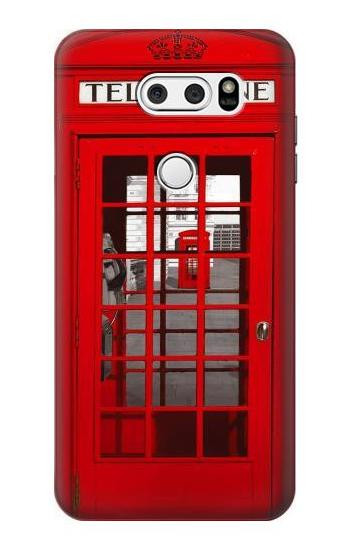S0058 British Red Telephone Box Hülle Schutzhülle Taschen für LG V30, LG V30 Plus, LG V30S ThinQ, LG V35, LG V35 ThinQ