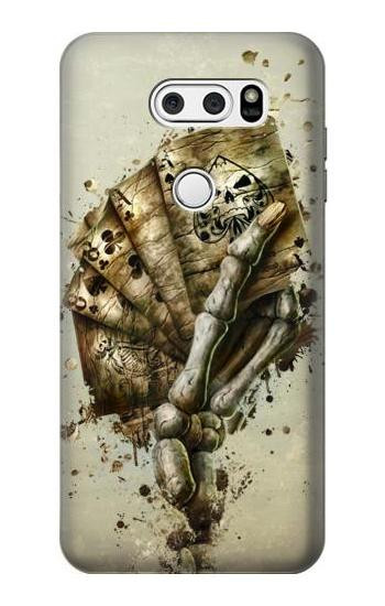 S0550 Skull Card Poker Hülle Schutzhülle Taschen für LG V30, LG V30 Plus, LG V30S ThinQ, LG V35, LG V35 ThinQ