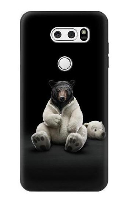 S0878 Black Bear Hülle Schutzhülle Taschen für LG V30, LG V30 Plus, LG V30S ThinQ, LG V35, LG V35 ThinQ
