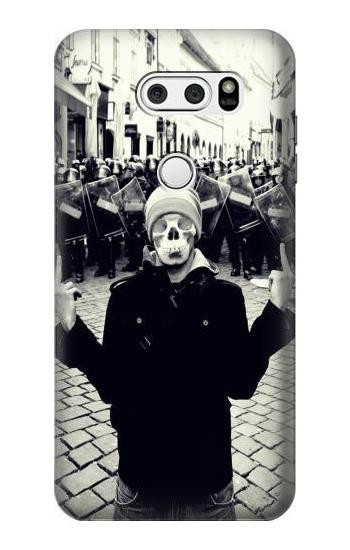 S1108 Skull Man Protester Hülle Schutzhülle Taschen für LG V30, LG V30 Plus, LG V30S ThinQ, LG V35, LG V35 ThinQ