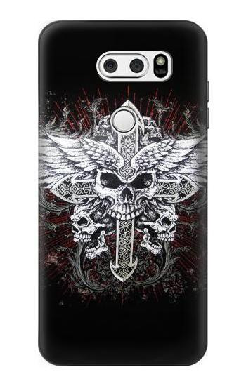 S1434 Skull Wing Tattoo Biker Hülle Schutzhülle Taschen für LG V30, LG V30 Plus, LG V30S ThinQ, LG V35, LG V35 ThinQ