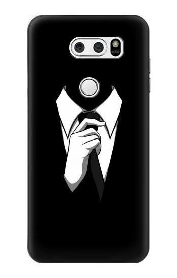 S1591 Anonymous Man in Black Suit Hülle Schutzhülle Taschen für LG V30, LG V30 Plus, LG V30S ThinQ, LG V35, LG V35 ThinQ