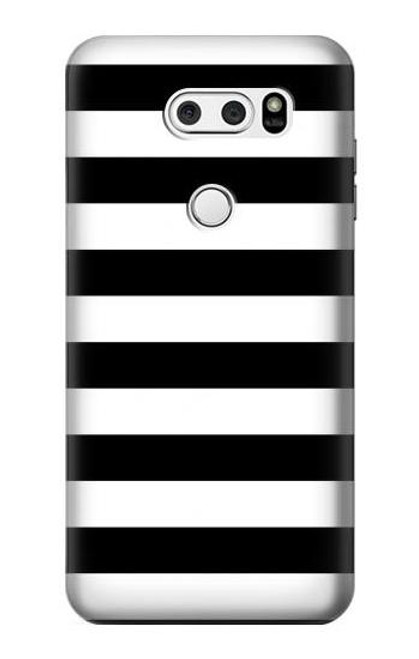 S1596 Black and White Striped Hülle Schutzhülle Taschen für LG V30, LG V30 Plus, LG V30S ThinQ, LG V35, LG V35 ThinQ