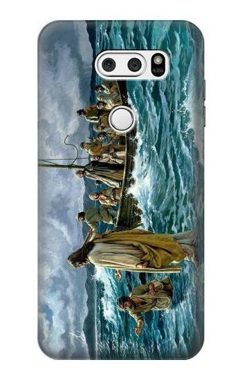 S1722 Jesus Walk on The Sea Hülle Schutzhülle Taschen für LG V30, LG V30 Plus, LG V30S ThinQ, LG V35, LG V35 ThinQ