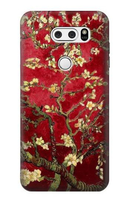 S2414 Red Blossoming Almond Tree Van Gogh Hülle Schutzhülle Taschen für LG V30, LG V30 Plus, LG V30S ThinQ, LG V35, LG V35 ThinQ