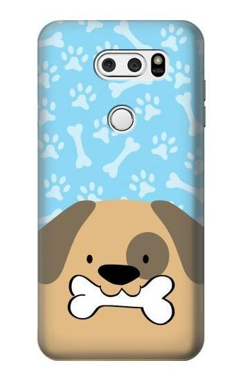 S2669 Cute Dog Paws Bones Cartoon Hülle Schutzhülle Taschen für LG V30, LG V30 Plus, LG V30S ThinQ, LG V35, LG V35 ThinQ