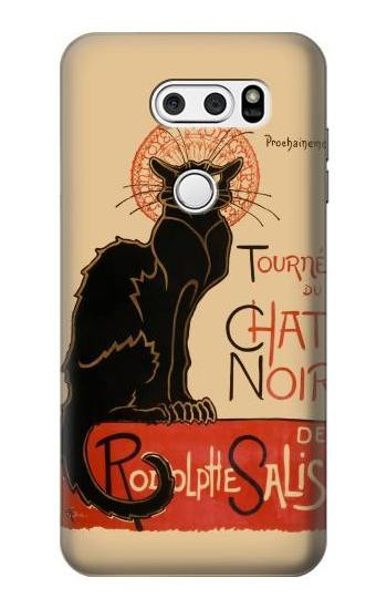 S2739 Chat Noir Black Cat Vintage Hülle Schutzhülle Taschen für LG V30, LG V30 Plus, LG V30S ThinQ, LG V35, LG V35 ThinQ