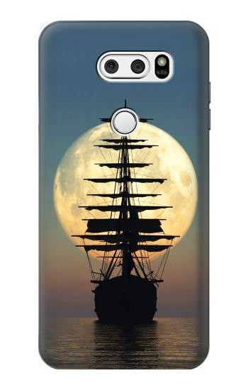 S2897 Pirate Ship Moon Night Hülle Schutzhülle Taschen für LG V30, LG V30 Plus, LG V30S ThinQ, LG V35, LG V35 ThinQ
