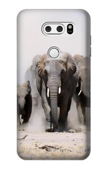S3142 African Elephant Hülle Schutzhülle Taschen für LG V30, LG V30 Plus, LG V30S ThinQ, LG V35, LG V35 ThinQ