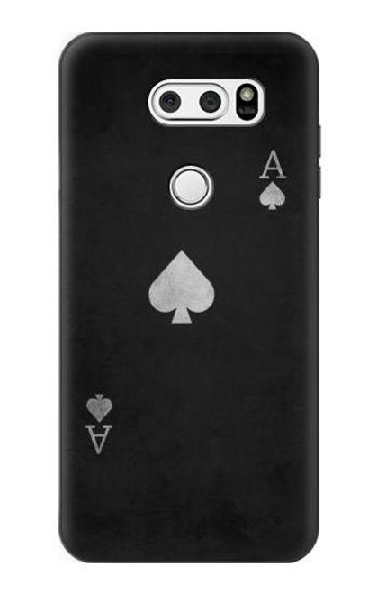 S3152 Black Ace of Spade Hülle Schutzhülle Taschen für LG V30, LG V30 Plus, LG V30S ThinQ, LG V35, LG V35 ThinQ
