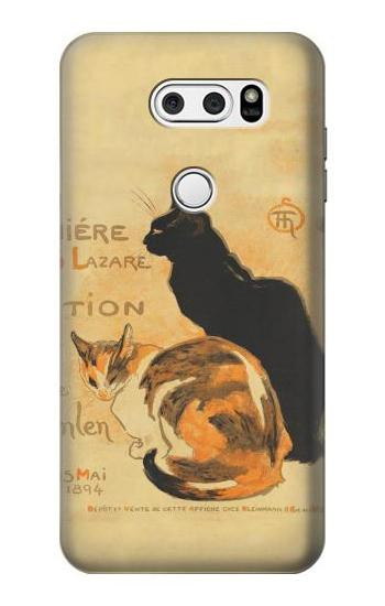 S3229 Vintage Cat Poster Hülle Schutzhülle Taschen für LG V30, LG V30 Plus, LG V30S ThinQ, LG V35, LG V35 ThinQ