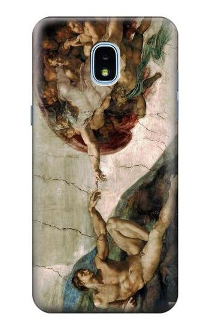 S0179 Michelangelo Creation of Adam Hülle Schutzhülle Taschen für Samsung Galaxy J3 (2018), J3 Star, J3 V 3rd Gen, J3 Orbit, J3 Achieve, Express Prime 3, Amp Prime 3