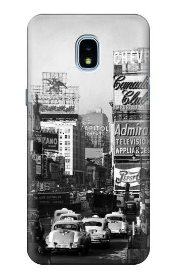 S0182 Old New York Vintage Hülle Schutzhülle Taschen für Samsung Galaxy J3 (2018), J3 Star, J3 V 3rd Gen, J3 Orbit, J3 Achieve, Express Prime 3, Amp Prime 3