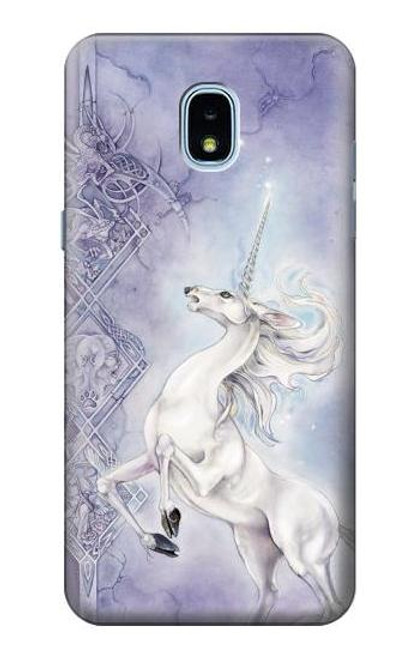 S1134 White Horse Unicorn Hülle Schutzhülle Taschen für Samsung Galaxy J3 (2018), J3 Star, J3 V 3rd Gen, J3 Orbit, J3 Achieve, Express Prime 3, Amp Prime 3