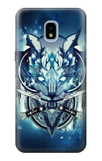 S1135 Wolf with knives Rock Hülle Schutzhülle Taschen für Samsung Galaxy J3 (2018), J3 Star, J3 V 3rd Gen, J3 Orbit, J3 Achieve, Express Prime 3, Amp Prime 3
