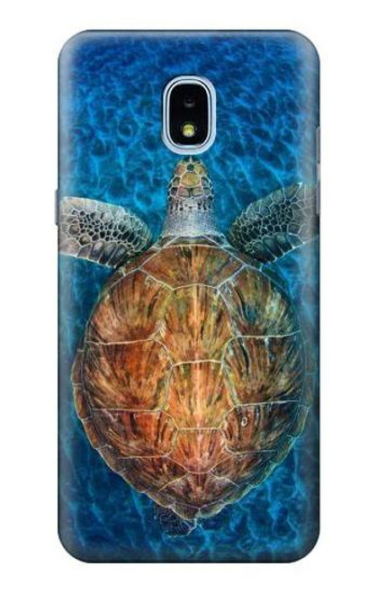 S1249 Blue Sea Turtle Hülle Schutzhülle Taschen für Samsung Galaxy J3 (2018), J3 Star, J3 V 3rd Gen, J3 Orbit, J3 Achieve, Express Prime 3, Amp Prime 3