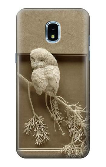 S1386 Paper Sculpture Owl Hülle Schutzhülle Taschen für Samsung Galaxy J3 (2018), J3 Star, J3 V 3rd Gen, J3 Orbit, J3 Achieve, Express Prime 3, Amp Prime 3