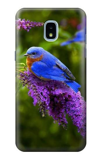 S1565 Bluebird of Happiness Blue Bird Hülle Schutzhülle Taschen für Samsung Galaxy J3 (2018), J3 Star, J3 V 3rd Gen, J3 Orbit, J3 Achieve, Express Prime 3, Amp Prime 3